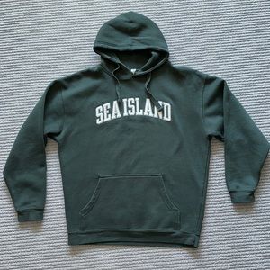 Sea Island dark green embroidery hoodie size LARGE